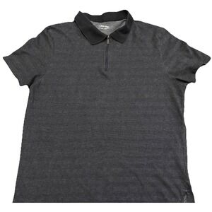 Calvin Klein Mens Polo Shirt XXL Gray 1/4 Zip Short Sleeve Casual